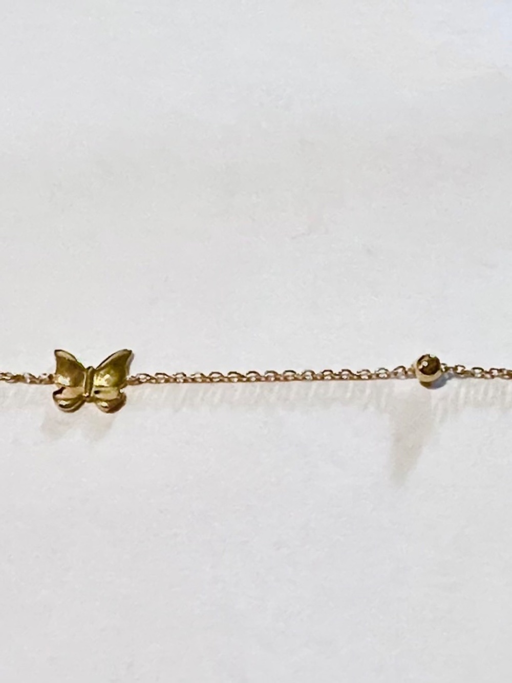 14k Gold Mini Butterfly Bracelet - Picture 2 of 4